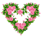 Pink Roses Heart Decor PNG Clipart Picture