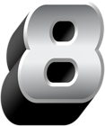 3D Silver Number Eight PNG Clipart