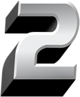 3D Silver Number Two PNG Clipart