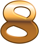 Eight Gold Number PNG Clipart