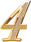 Gold Deco Number Four PNG Clipart Image