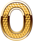 Gold Number Zero PNG Clip Art Image