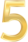 Gold Style Number Five PNG Clip Art Image