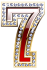 Gold and Red Number Seven PNG Clipart Image