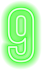 Nine Green Neon PNG Clipart