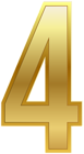 Number Four Gold Classic PNG Clip Art Image