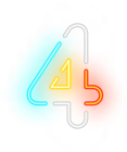 Number Four Neon Transparent Clip Art Image