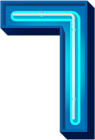 Number Seven Blue Neon PNG Clip Art Image