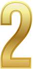 Number Two Gold Classic PNG Clip Art Image