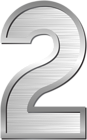 Number Two Silver PNG Clip Art Image