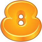 Orange Cartoon Number Eight PNG Clipart Image