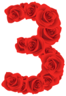 Red Roses Number Three PNG Clipart Image