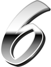 Silver Number Six PNG Clip Art