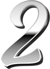 Silver Number Two PNG Clip Art