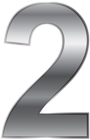Silver Number Two PNG Transparent Clip Art Image