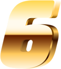 Six Golden Number PNG Clipart