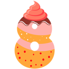 Sweet Number Eight PNG Clipart Image