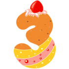 Sweet Number Three PNG Clipart Image