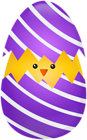 Chicken in Purple Easter Egg Clipart