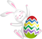 Easter Bunny with Egg Clip Art Image