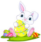 Easter Bunny with Eggs Decor PNG Clipart Picture