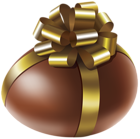 Easter Chocolate Egg with Gold Bow Transparent PNG Clip Art Image