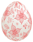 Easter White Egg with Red Flowers PNG Clipart Picture