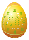 Easter Yellow Egg with Decoration PNG Clipart Picture