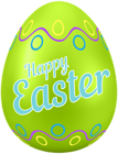 Happy Easter Egg Green Clip Art Image