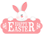 Happy Easter with Bunny PNG Clipart Image