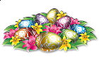 Large Easter Eggs With Flowers and Grass