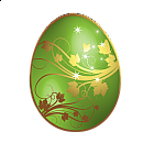 Large Green Easter Egg With Gold Ornaments