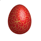 Large Red Easter Egg With Gold Ornaments