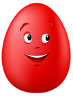 Transparent Easter Red Smiling Egg PNG Clipart Picture