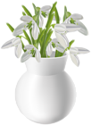 Vase with Snowdrops Transparent PNG Clip Art Image