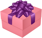 Gift Box Pink with Bow PNG Clipart