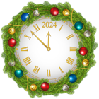 2024 New Year Clock PNG Clipart.png