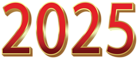 2025 Gold Red PNG Clipart