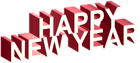 Happy New Year 3D White Text PNG Clipart