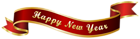 Happy New Year Red Banner Transparent PNG Clip Art Image