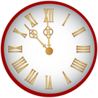 New Year Clock Red PNG Clipart