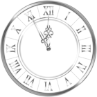 New Year Silver Clock PNG Clipart