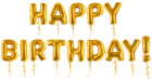 Happy Birthday Gold Balloons Text Transparent Image