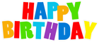 Happy Birthday Multicolor Text PNG Clip Art