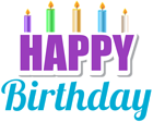 Happy Birthday with Candles PNG Clip Art