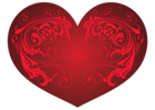 Red Heart and Ornaments PNG Clipart Picture