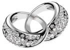 Silver Rings with Diamonds PNG Clipart Picture