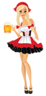 Oktoberfest Girl with Beer Mugs PNG Clipart Image