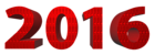 2016 3D Red PNG Clipart Image