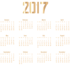 2017 Gold Calendar Transparent PNG Image